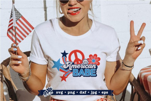 American Babe Retro 4th of July SVG for Graphics and Crafts