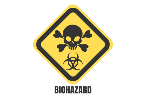 Biohazard Yellow Sign: Graphics & Crafts for Editorial Use