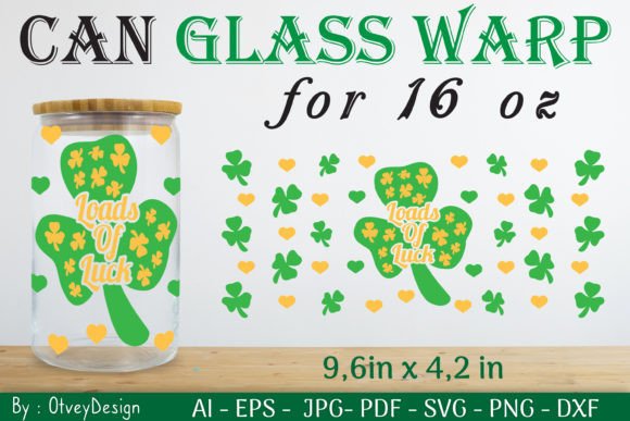 Can Glass Wrap 16 Oz Svg ST Patrick s