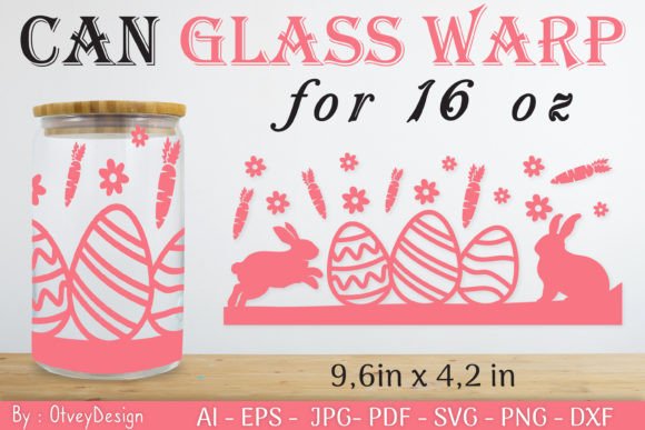 Easter Can Glass Wrap, Easter Svg Graphics