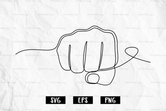 Fist Bump Outline Vector for Graphics & Crafts