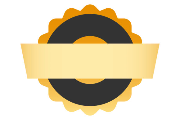 Golden Round Badge Template. Blank Guara