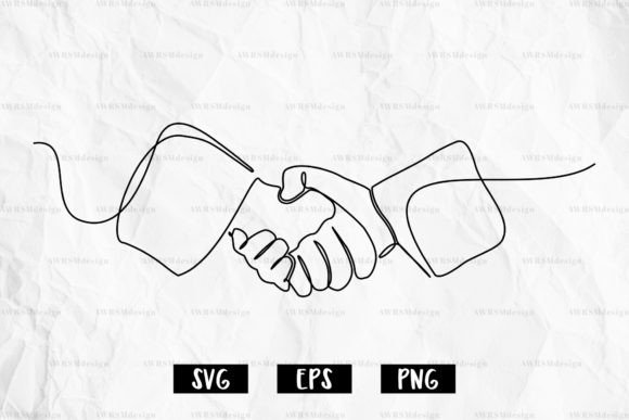 Handshake Outline SVG: Graphics for Crafts & Creative Design