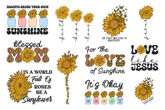 Sunflower SVG Sublimation Bundle for Crafts and Graphics